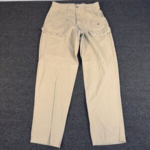 Vintage Gitano Tan Cotton Canvas Cargo Utility Pants Mens 32 Straight Leg Khaki